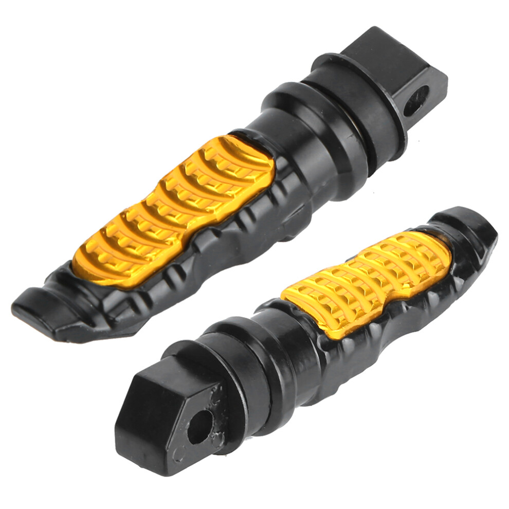 1 Pair Universal Aluminum Footpegs For Footrest Pedal Yellow 7691334623190