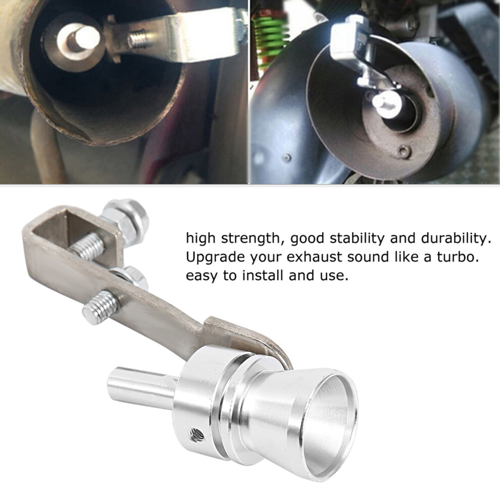 Car Turbo Bov Whistle Exhaust Pipe Tip Insert, Aluminum, Silver 6901334623658