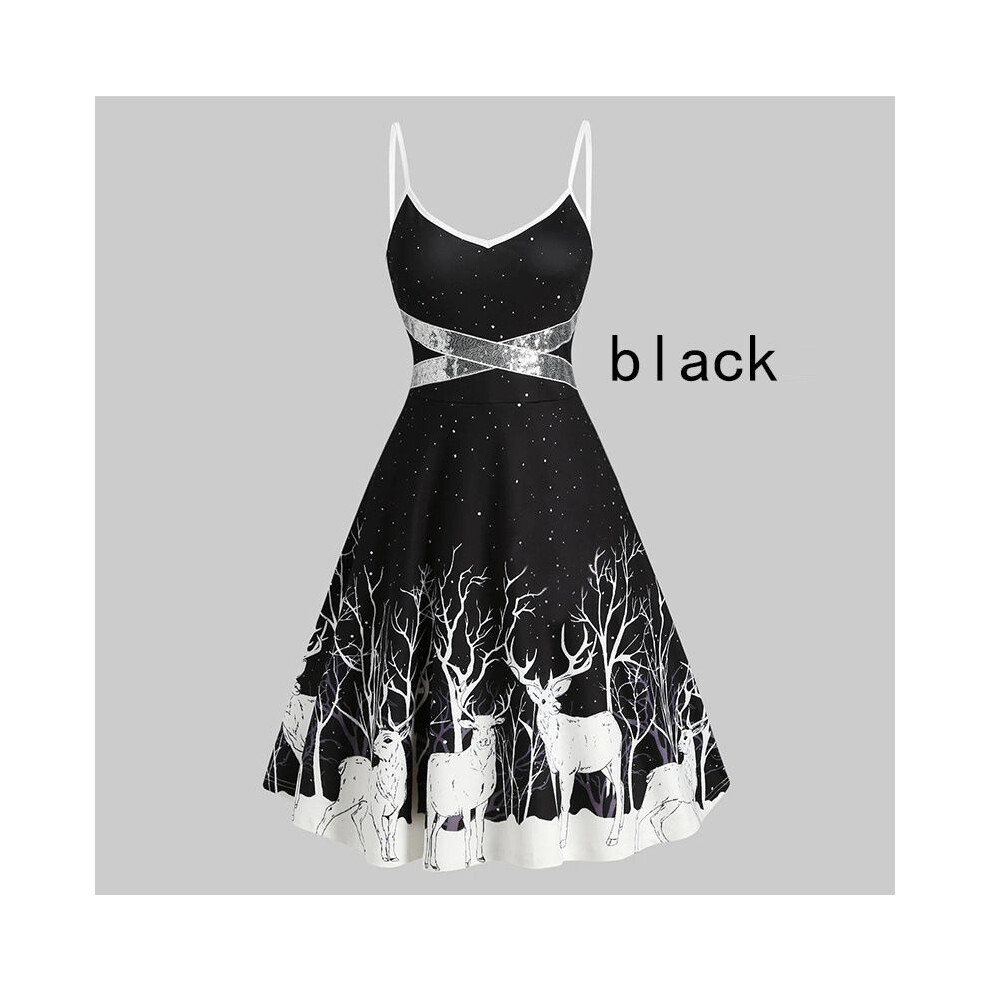 (1049Black,Xxl)Vestido De Navidad De La SeñOra Santa Claus Para Mujer Juegos Con Disfraces Disfraz De Fiesta Mangas Largas-image