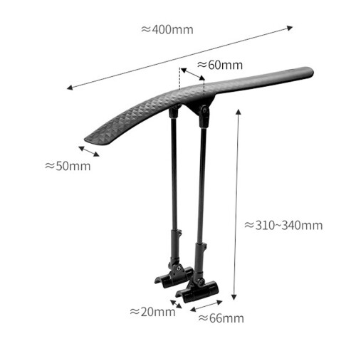 Parafango per bicicletta da strada 700C, regolabile, PP+Al 1