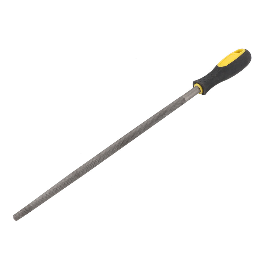 12In Steel Round File Rasp With Handle, Fine Teeth For Metal Projects 4981334625601