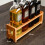 Bamboo Oil Bottle Rack with 4 Slots, Space-Saving Kitchen Organizer 6