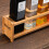 Bamboo Oil Bottle Rack with 4 Slots, Space-Saving Kitchen Organizer 1