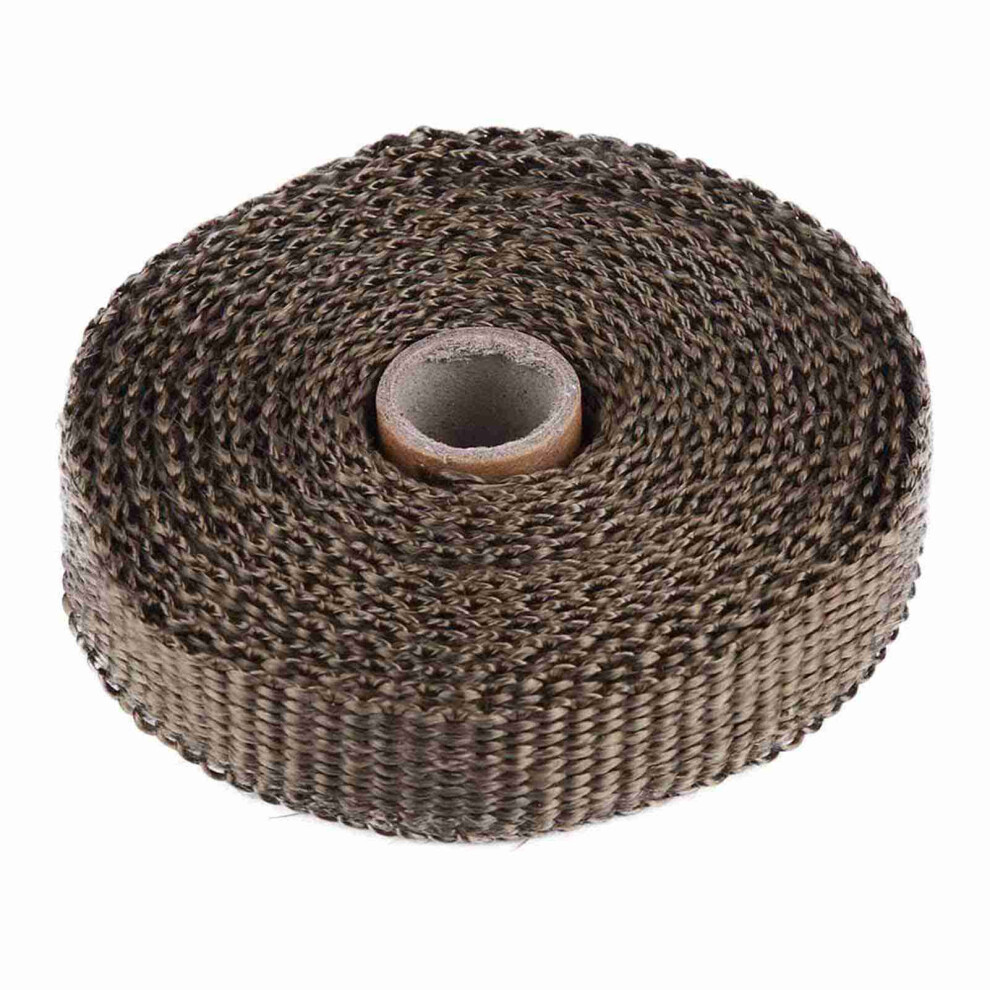 5M Car Exhaust Heat Wrap Insulation Tape With 4 Steel Ties Brown 8721334634045