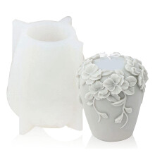 Stampi per candele cilindriche in silicone, stampo in silicone a forma di fiori di rattan 3D per candele per aromaterapia, (A)