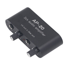 Amplificateur audio 2 canaux, aluminium, entrée 6,35 mm, 0-20 dB