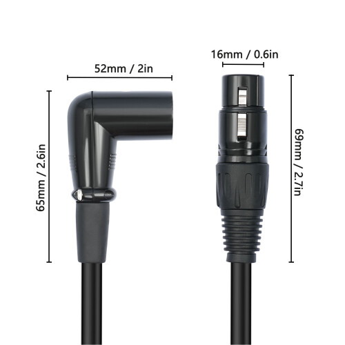 XK042L 2 piezas 3 m cable XLR para micrófono negro, macho-hembra 1