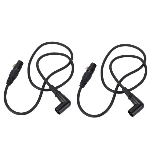2 pezzi di cavo XLR per microfono XK042L 0,3 m nero 3-Pin 2