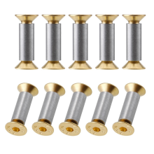 10 stuks messengreepschroeven, klinknagels, bouten en bevestigingsmiddelen, gouden zeskantschroeven met platte kop, messenmaker