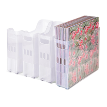 4x Scrapbookpapieropslag met wielen, plastic bak voor het bewaren van 12 inch x papier, scrapbook