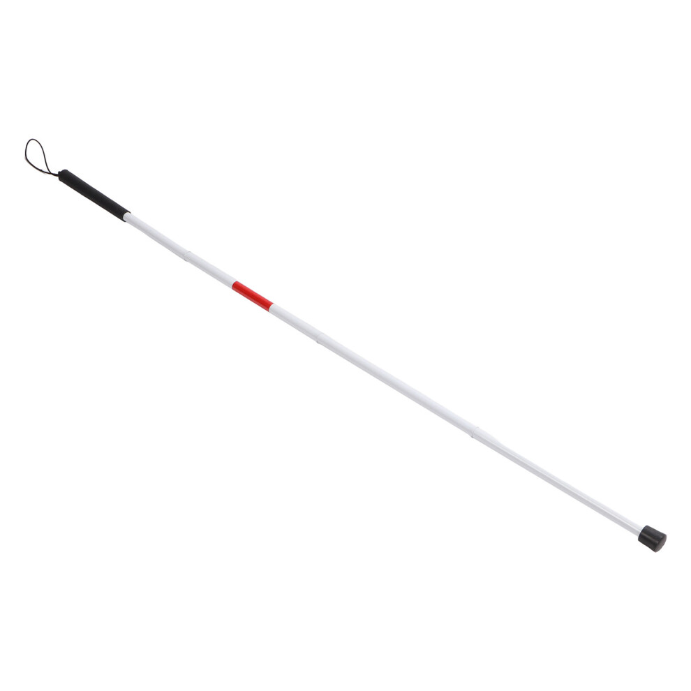 White Folding Aluminum Cane With Hand Strap For Vision Impaired, 230G