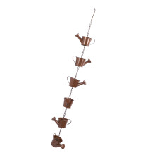 Cadena de lluvia de hierro 6 regaderas, boca de 7cm, 6 tazas