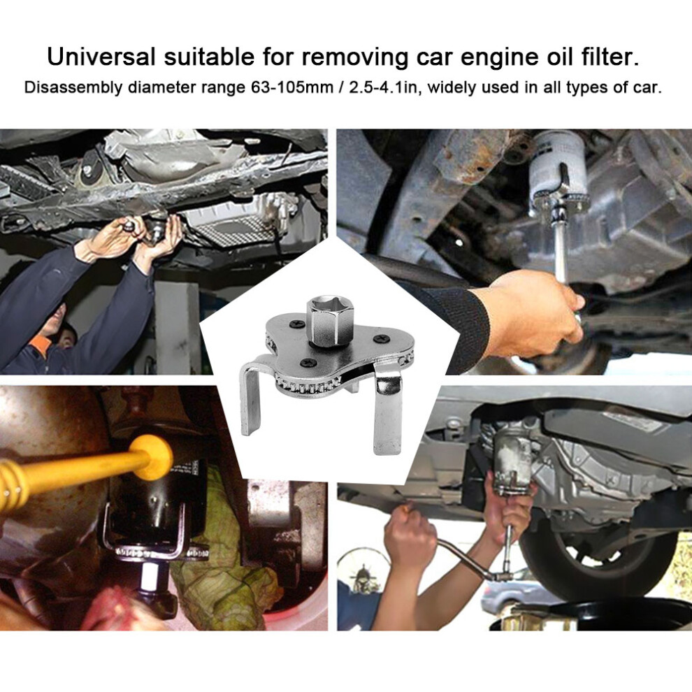 Durable 3-Jaw Universal Oil Filter Wrench Tool 63-105Mm For Cars And Trucks 3781334646283