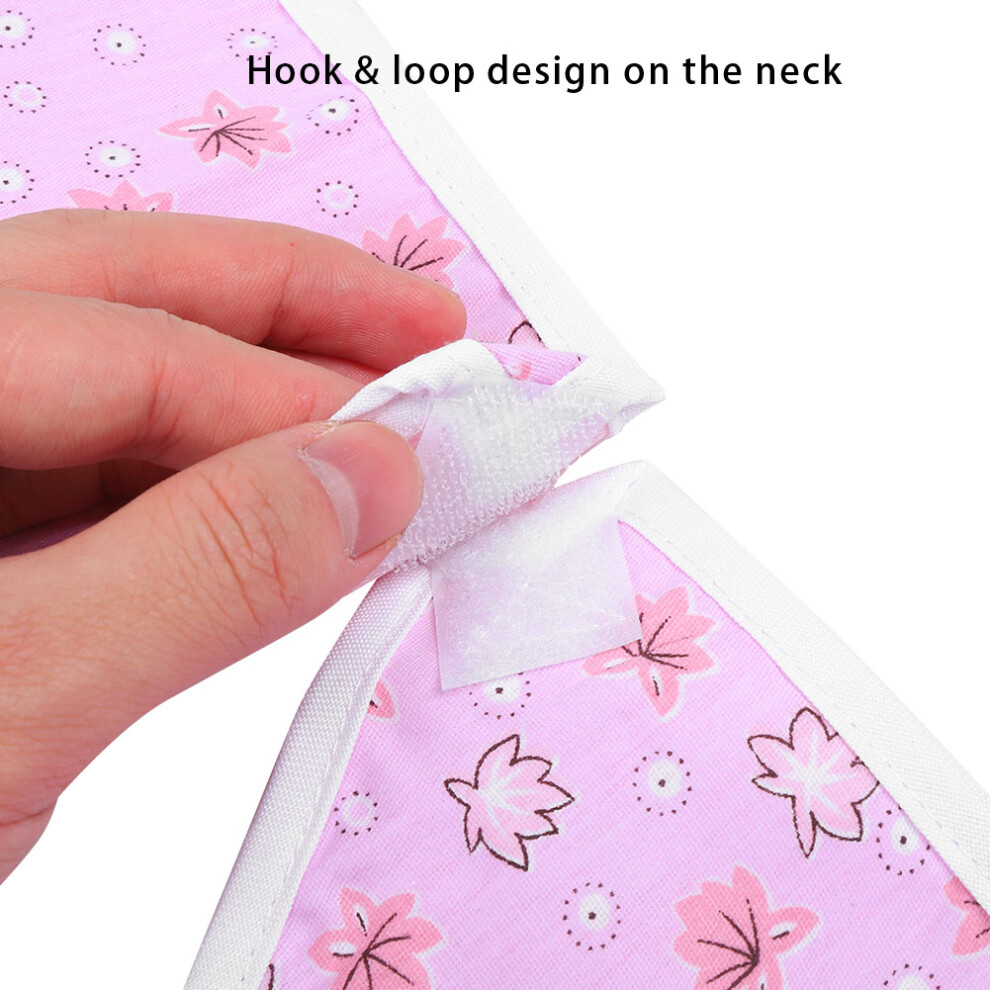 Pink Double Layers Waterproof Saliva Towel Apron Eating Bib Adult Flower 45X65cm