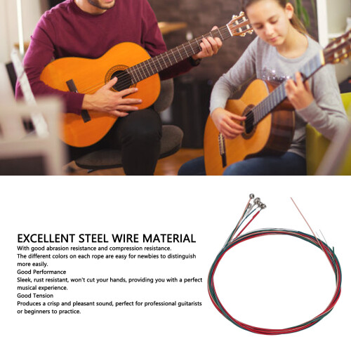 6 pezzi di corde colorate in acciaio per chitarra classica 2