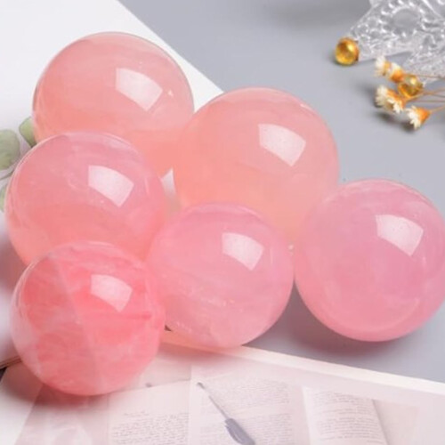 Sfera di quarzo rosa, 2 pollici 2