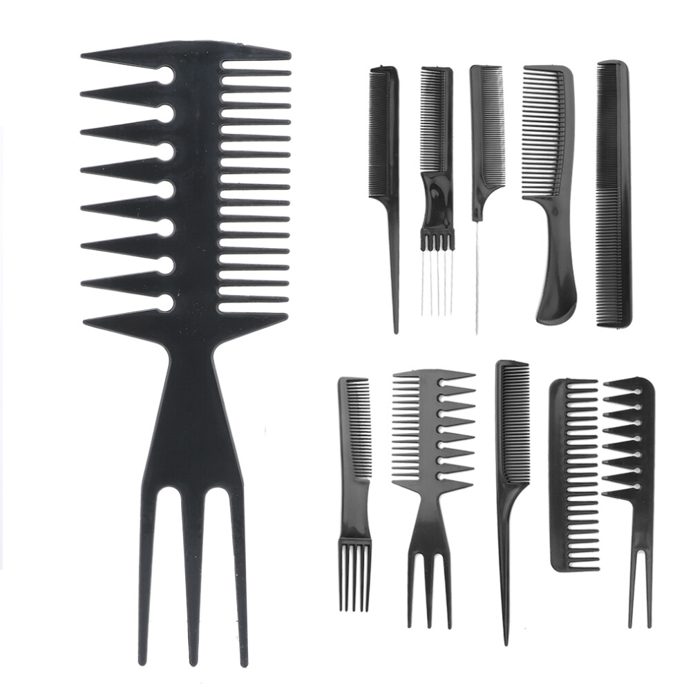 Unisex 10Pcs Professional Hair Combs Set For Salon & Barber Versatile Styling Tools