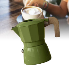 Cafetière moka pour cuisinière, 100 ml, verte, portable, à double soupapes.