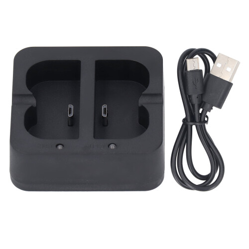 Hub de charge pour batterie à double port noir ABS micro USB 1