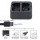 Hub de charge pour batterie à double port noir ABS micro USB 3