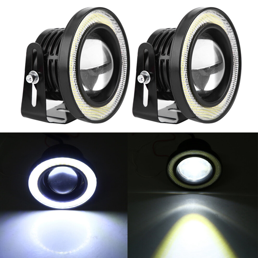 Universal 2Pcs 10W Cob Angel Eyes Led Fog Lights, Bright 3.5In White 4611334656434