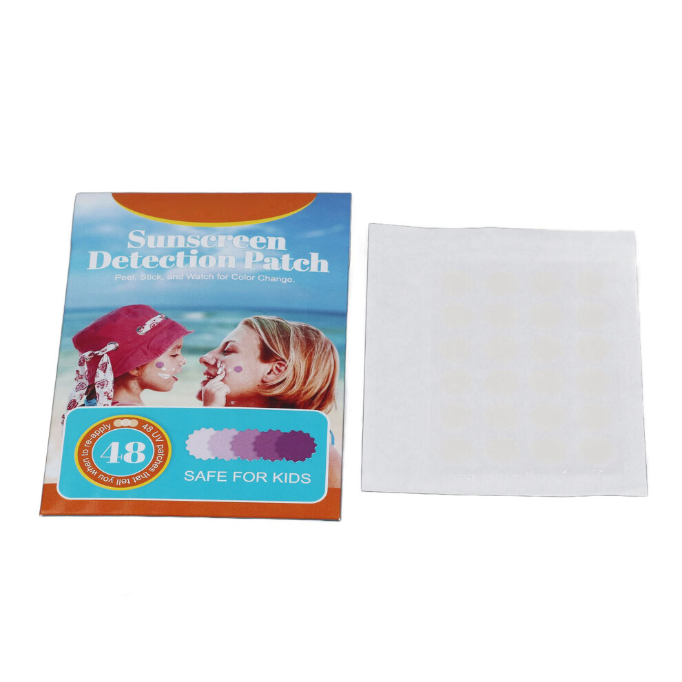 48 Pcs UV Color Changing Sun Screen Reapply Reminder Stickers for Outdoors