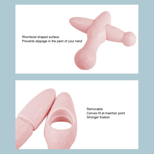 Masseur de points gâchettes portatif en silicone rose 2