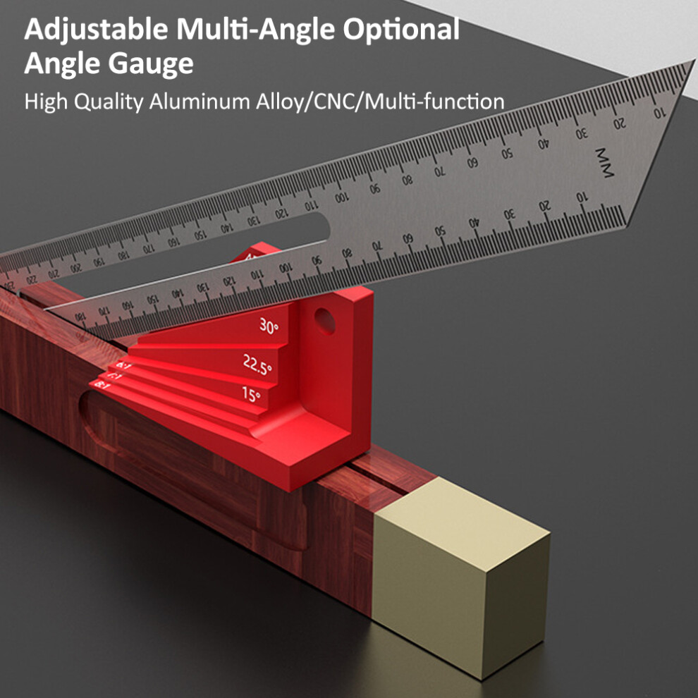Versatile Woodworking Ruler With Protractor & Scriber For Accurate Diy 4981334663146