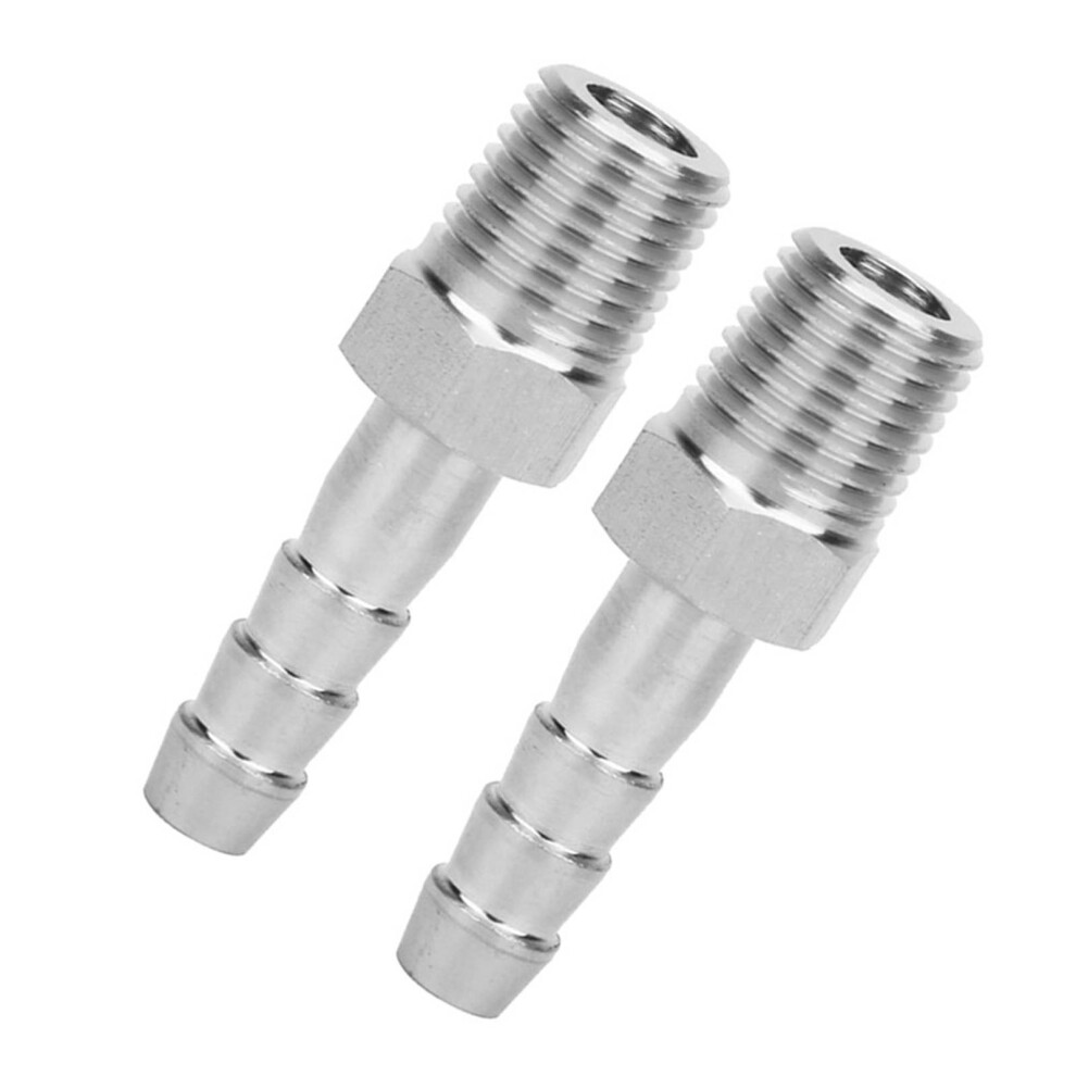 2Pcs 1/4In Stainless Steel Bspt Male Connector Barb Joint Pipe Fitting 9491334663978