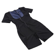 Traje de sauna de cuerpo entero de manga corta azul talla única