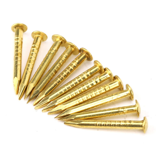 Durable Round Head Brass Nails for Home Hinges 100Pcs 15mm Long 1