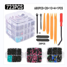 680 Stück Auto Befestigungsclips & Kunststoffbefestiger Set – 23 Größen Kunststoffstifte, Push-Pin Rivets für Autos, Stoßstangen Clips mit