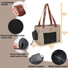 Sac portable pour chat grande capacité 362025,5 cm kaki