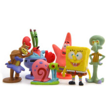 6er Set Spongebob Schwammkopf Figur Patrick Stern Figur Puppe Spielzeug Cake Topper