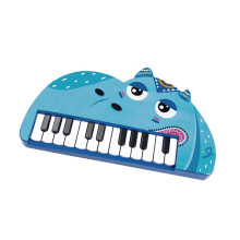 Kinder-Klavier Cartoon mit 22 Tasten, Frühe Bildung, Tiermotive, Elektrisches Baby-Klavier im Nilpferd-Design