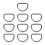 15mm 10PC D Rings Adjusting Loop Alloy d ring for Bag Clothes Belt Strap Webbing 16