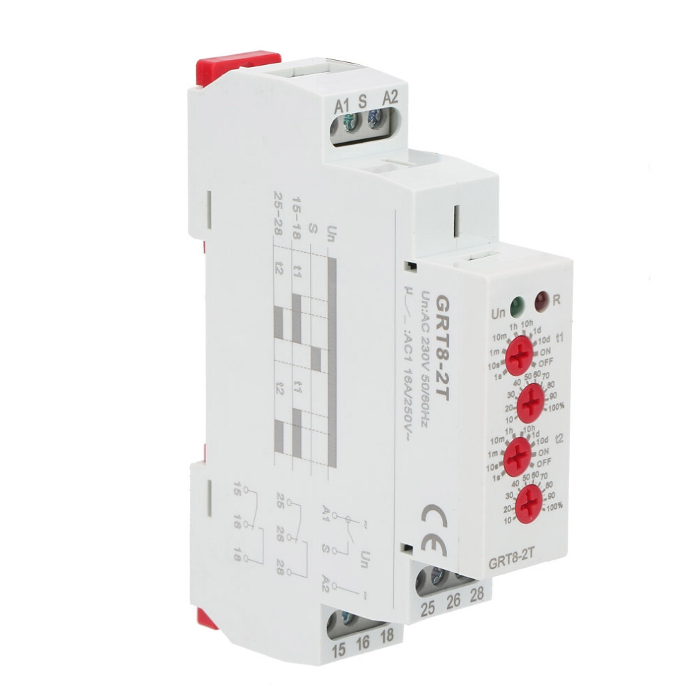 Double Delay A230 Grt8-2T Relay: Mini Din Rail Led Status Light 8231334673994