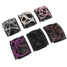 Pack de 6 peines elásticos mágicos para el cabello 7.45.5 cm Morado