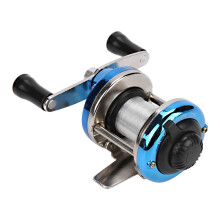 Portable Winter Ice Fishing Reel Wheel with Wire Outdoor Casting Tackle Blue