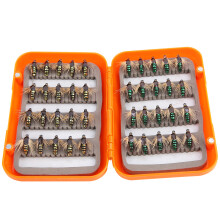 Fly Fishing Kit 40pcs Trout Flies & Hooks Lures with Gold & Green Colors
