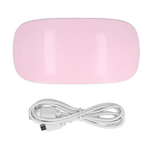 Lampada UV per unghie a 6 perle, in plastica rosa, portatile 1
