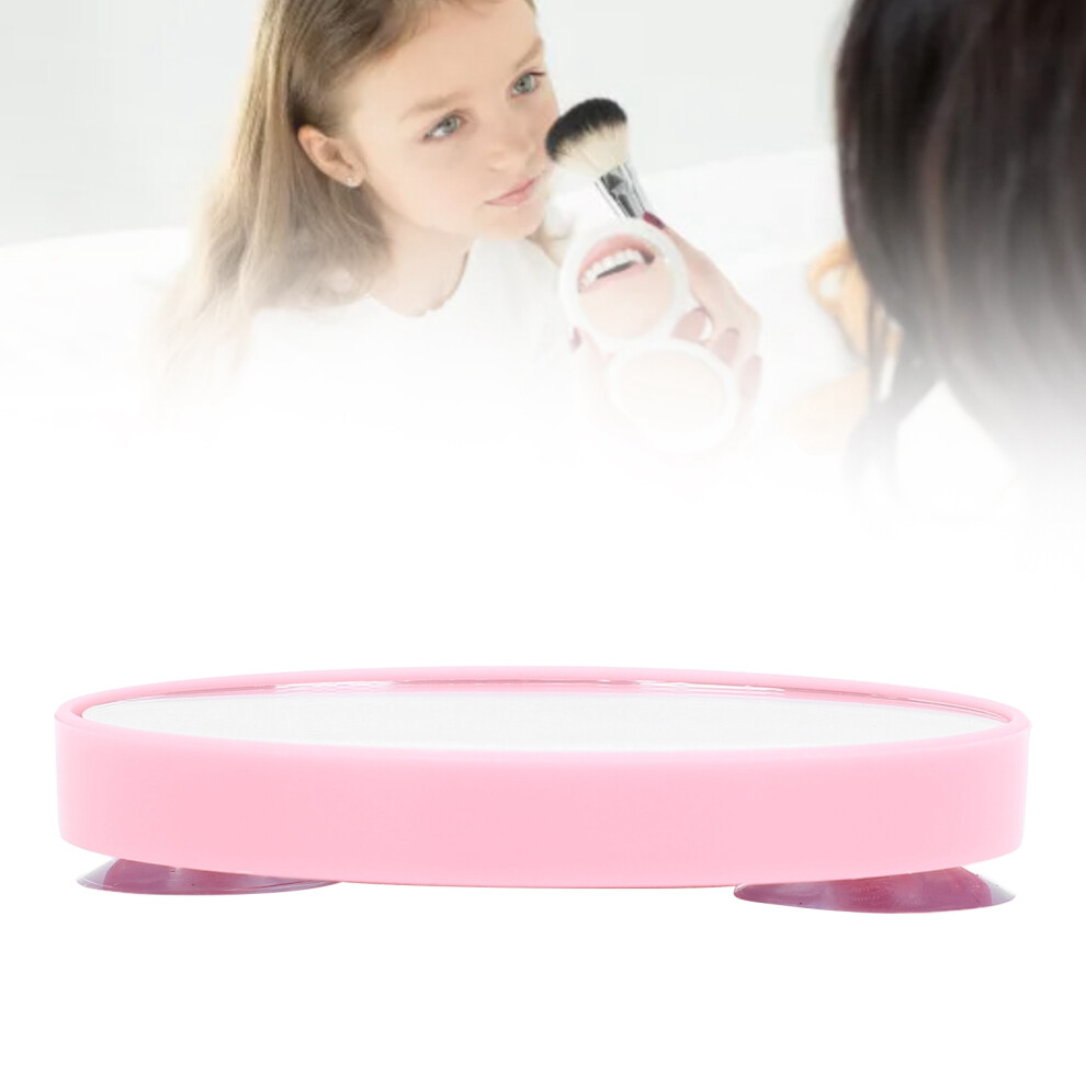 Pink 7.5Cm 10X Magnifying Mirror With Suction Cups - Small Makeup Mirror