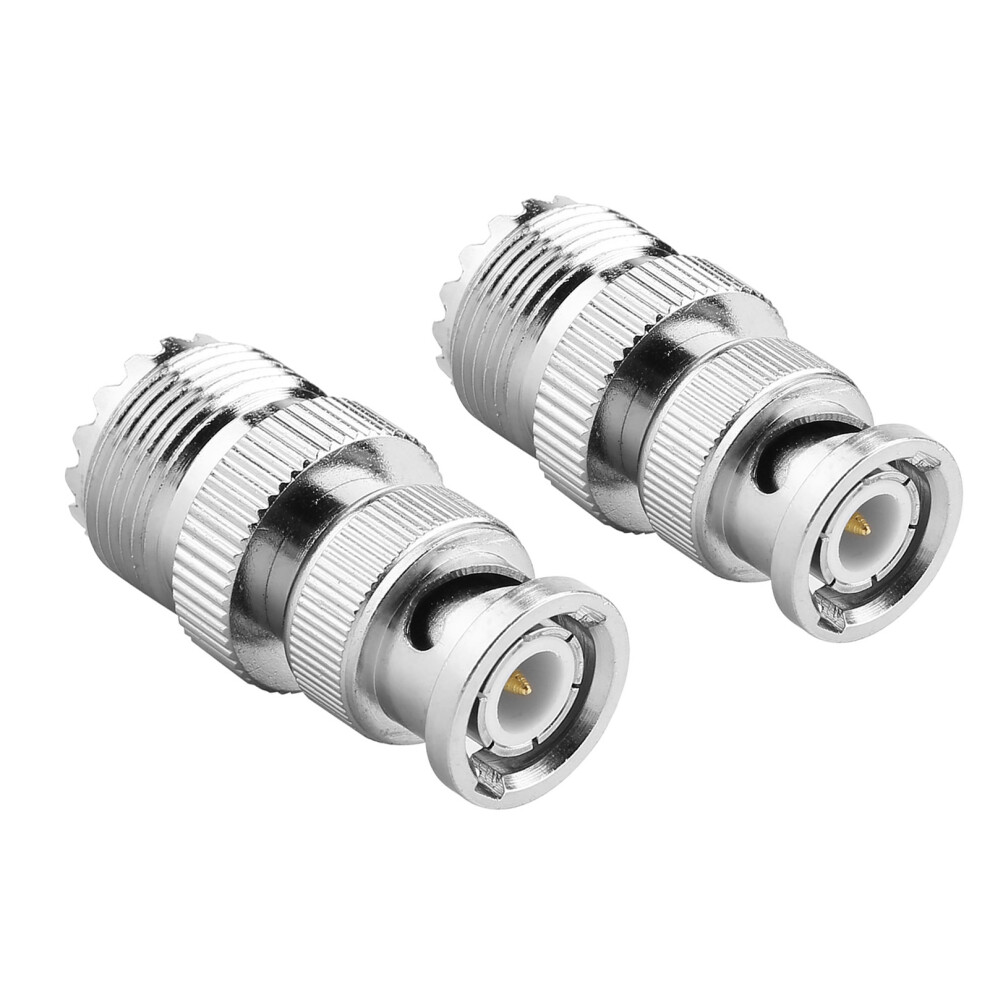 Rf Adapter Coax Cable Bnc Male To Uhf So239 Pl-259 Female 2Pcs Brass 4621334693674