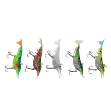 5 pezzi di esche morbide a forma di gamberetto, 10,5 cm / 4,1 in, ganci CS