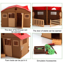 Educational Farm Scene Toy with Openable Stable - Safe for Children