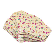 T18 5 pièces de disques en charbon de bambou M imprimé floral