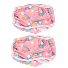 2 Pcs Baby Swim Diaper Breathable Leak-Proof Reusable Swim Pants 0-2Y