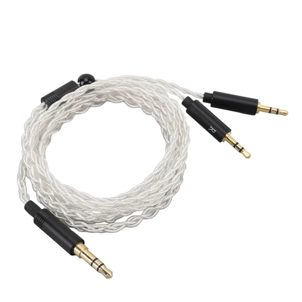Plated Copper Earphone Cable 1.2M 3.5Mm To Dual 2.5Mm Headphone Wire Silver 9311334710451