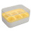 Mini 6-Würfel-Eiswürfelform mit Deckel, gelbes Silikon 3