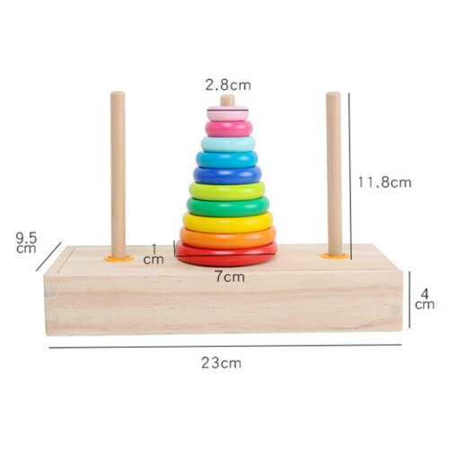 10 Ringe - Holz-Turm-Puzzlespiel, Groß 1